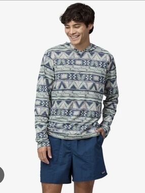 Patagonia Men Capilene Cool Daily Hoody Wispy Green Size Large